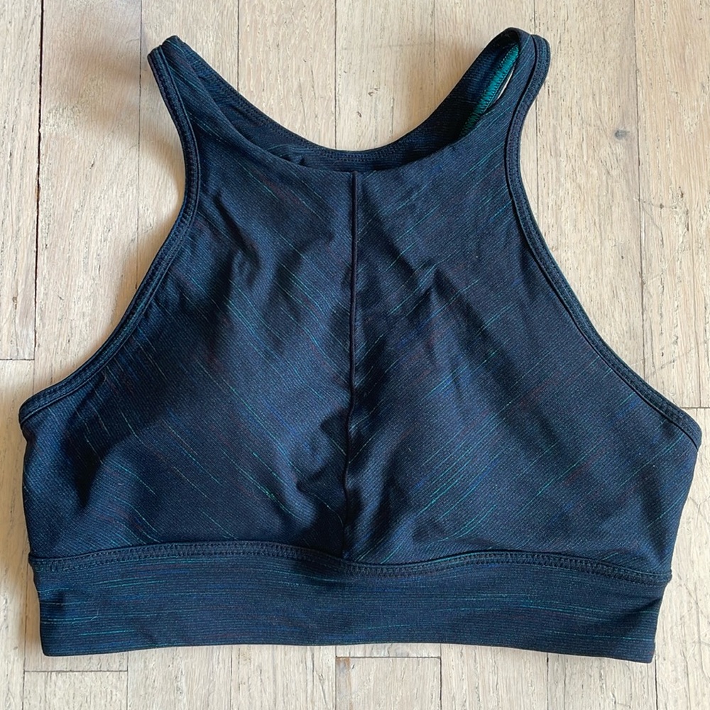 Prana Sports Bra with Sewn-In Padded Cups and Back Bow Detail Medium Yoga